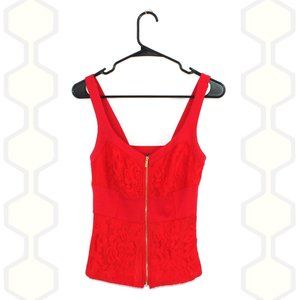 Venus Tank Top Peplum Red Lace 4
